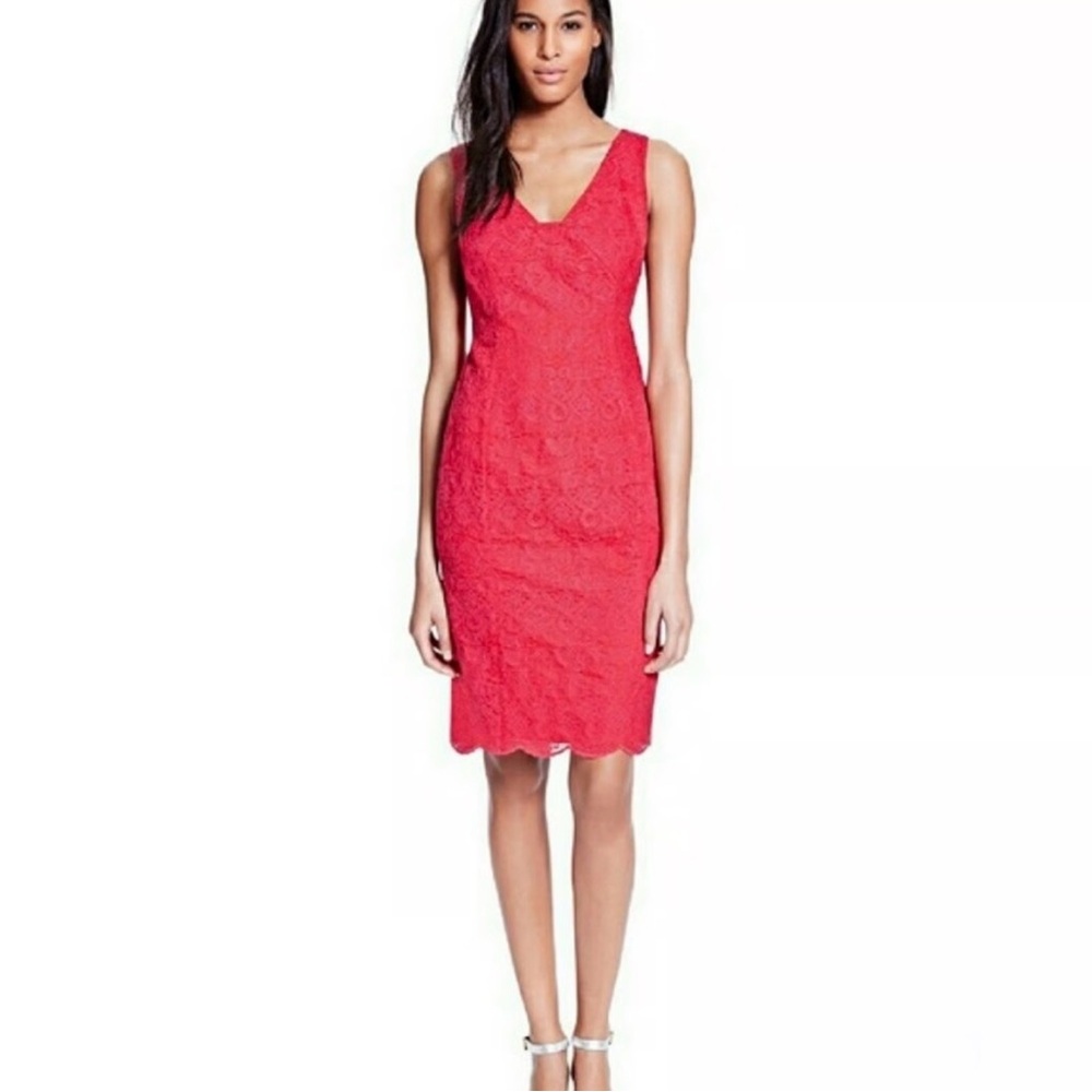 Tory Burch Bright Pink Lace Sleeveless Dress
